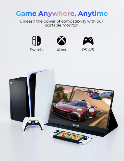 Monitor Portátil HDRinch 2024 de 15.6" Full HD 1080p – Pantalla Externa con USB-C y HDMI, 100% sRGB, Ideal para Laptop, Viajes, Gaming y Oficina  Rusoft Innovation