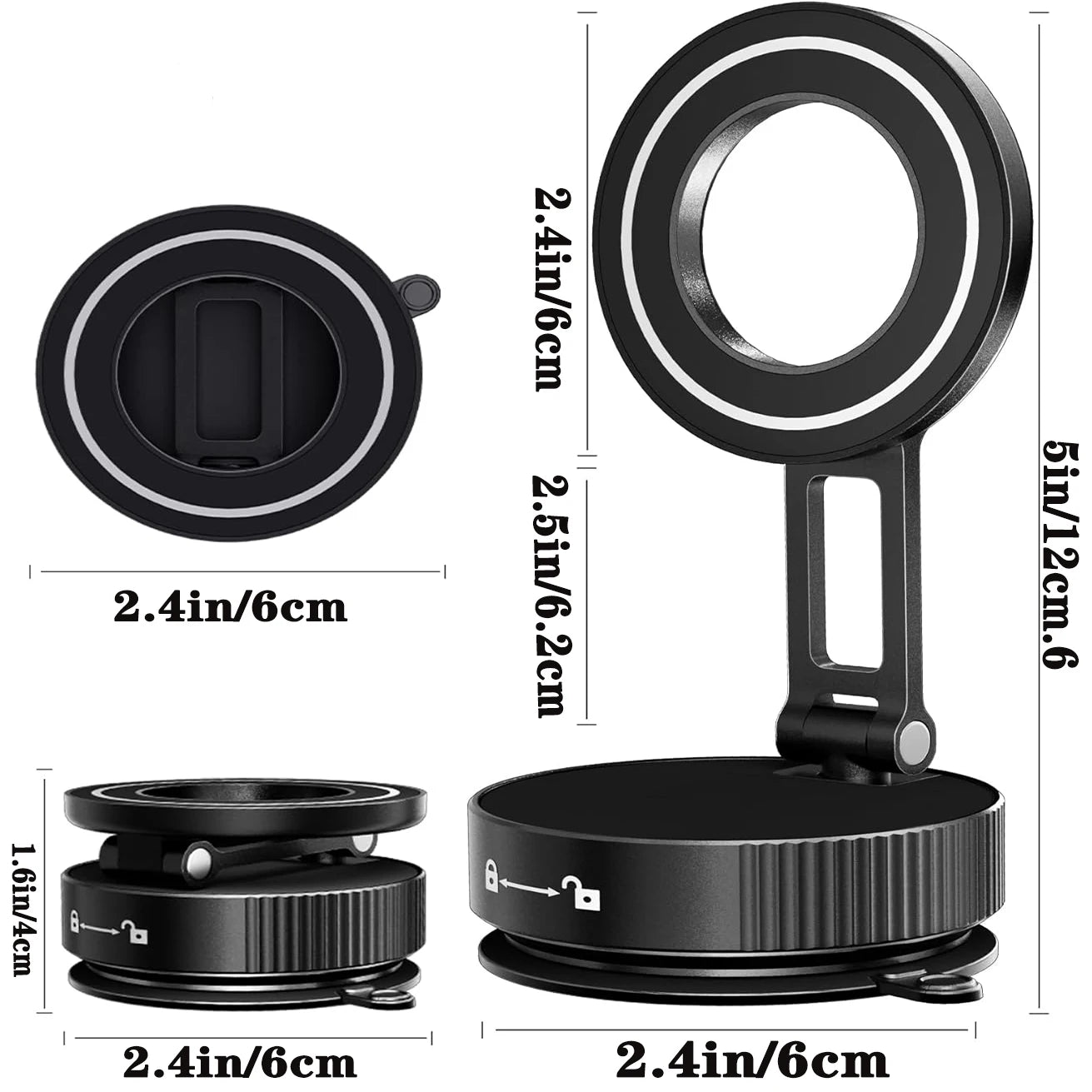 Soporte Magnético para Teléfono con Ventosa Magsafe – Ajustable 360° y Plegable  Rusoft Innovation