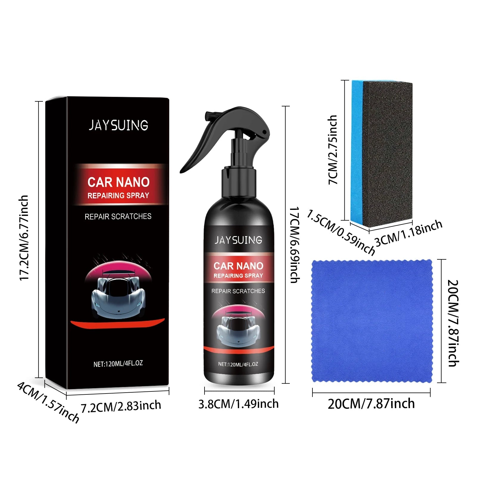 Car Ceramic Coating Spray Kit - Auto Paint Polishing, Scratch Remover, Waterproof Protective Coating  Rusoft Innovation