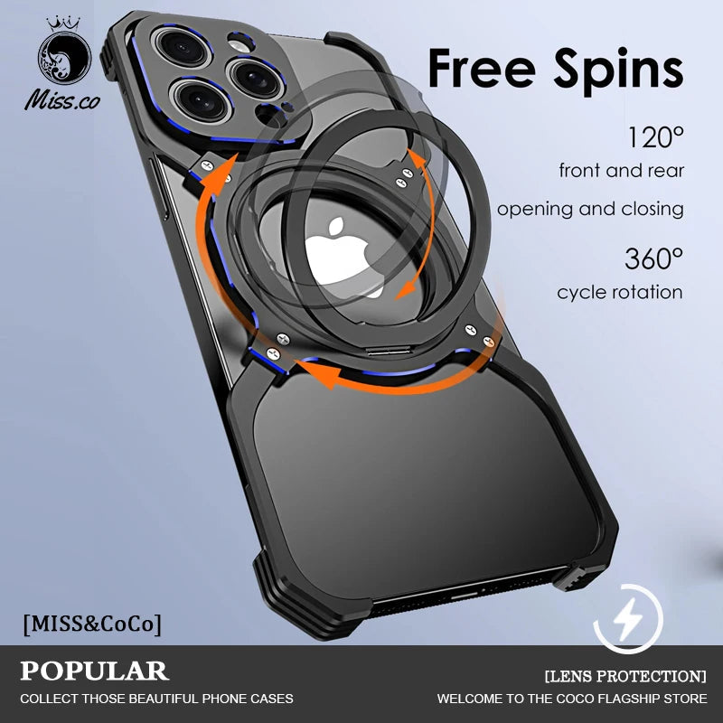 Funda Magnética 360° de Metal – Soporte y Protección para iPhone 13/14/15 Pro Max  Rusoft Innovation