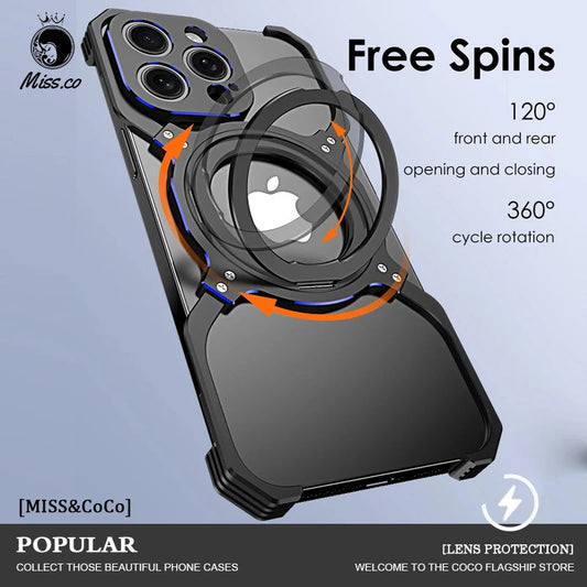 Funda Magnética 360° de Metal – Soporte y Protección para iPhone 13/14/15 Pro Max  Rusoft Innovation