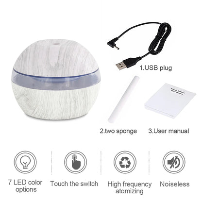 Humidificador Ultrasónico 300ml – Difusor de Aceites Esenciales con Niebla Fría, Temporizador y Apagado Automático para Hogar y Oficina  Rusoft Innovation
