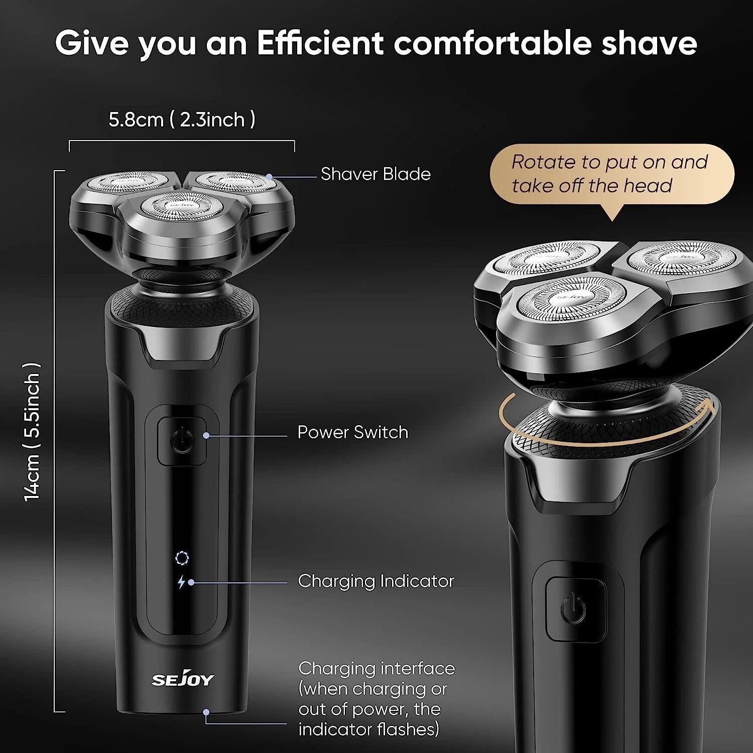 SEJOY Kit de Aseo Masculino 4 en 1 – Recortadora de Barba Eléctrica, Cortapelos, Afeitadora Inalámbrica y Recortador de Nariz Recargable  Rusoft Innovation