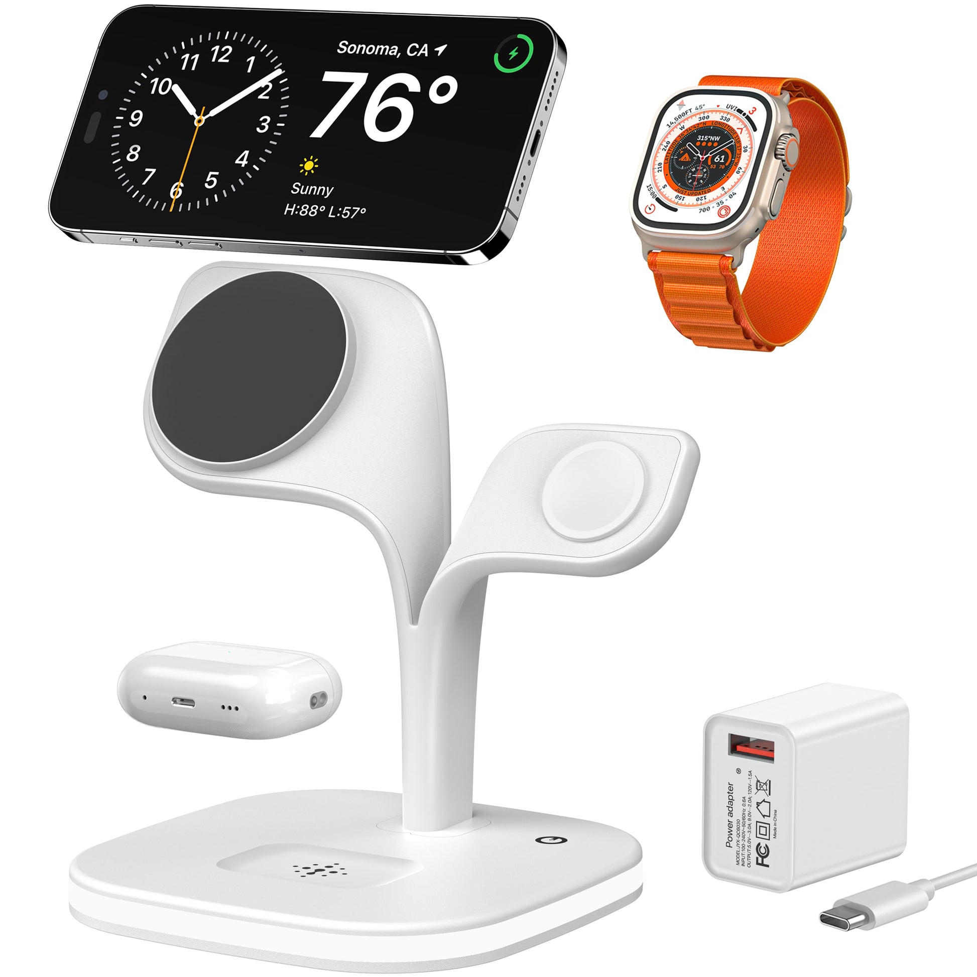 5-in-1 Magnetic Real Wireless Desktop Fast Charging Station For Multiple Devices Rusoft Innovation