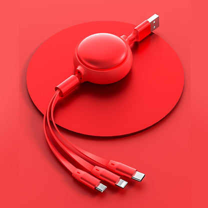 Cable Retráctil 3 en 1 – USB-C, Micro USB y Lightning, Carga Rápida 2.4A, Universal y Portátil para Smartphone, Tablet y Más Rusoft Innovation