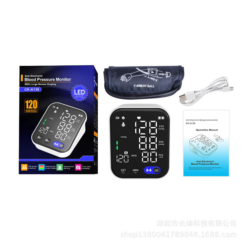 Electronic Blood Pressure Monitor Ultra Clear Large Screen Pulse Sphygmomanometer For Real-time Measurement Of Blood Pressure Rusoft Innovation