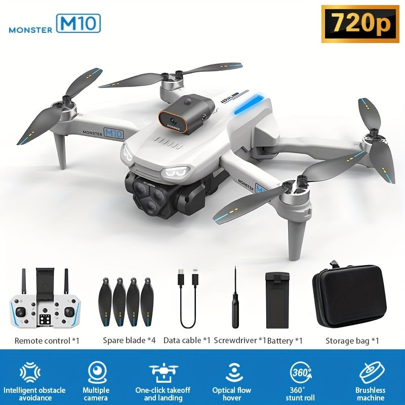 M10 Drone With Screen Control, Brushless Remote Control, Foldable Optical Flow Positioning  Toy Rusoft Innovation