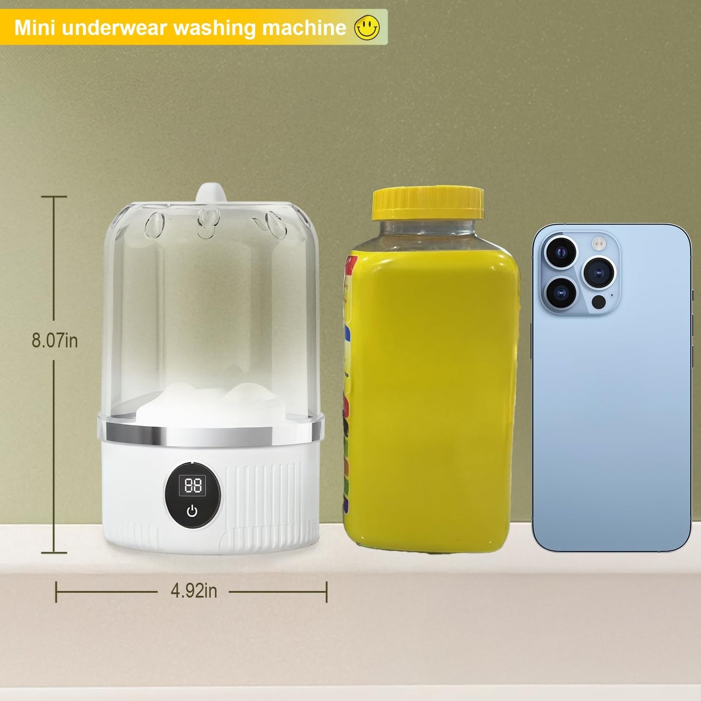 Underwear Washer, Portable Mini Washing Machine, Upgraded Mini Washings Machines, Rechargeable Cordless Washing-Machine, Laundry Cup For Bra, Underwear, Socks. Rusoft Innovation