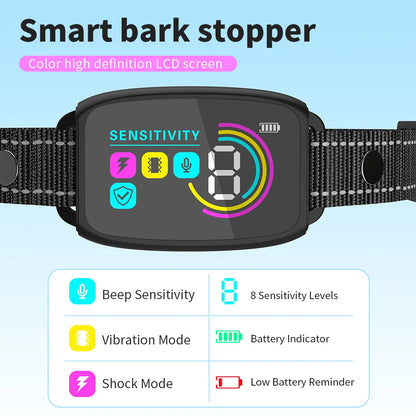 Collar Antiladridos Inteligente – Recargable, Pantalla Digital, Impermeable IP67 para Perros Rusoft Innovation