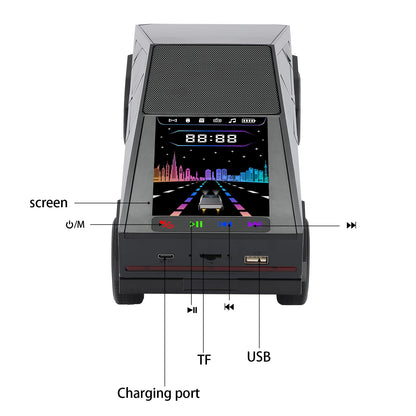WS-580 Bluetooth Pickup Truck Portable Speaker With Display, High-definition Sound, TWS Pairing, FM Radio, Built-in Microphone For Hands-free Calls, A Surprising Gift For Car Enthusiasts Rusoft Innovation