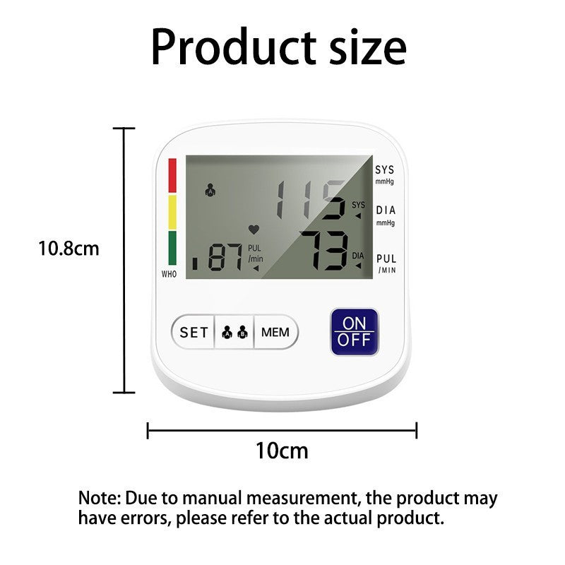 Multifunctional Home Blood Pressure Monitor With Cuff, Records 99 Measurements And Tracks Heart Rate Rusoft Innovation