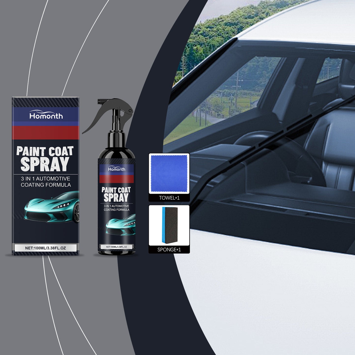 Car 3-in-1 Ceramic Paint Spray Rusoft Innovation