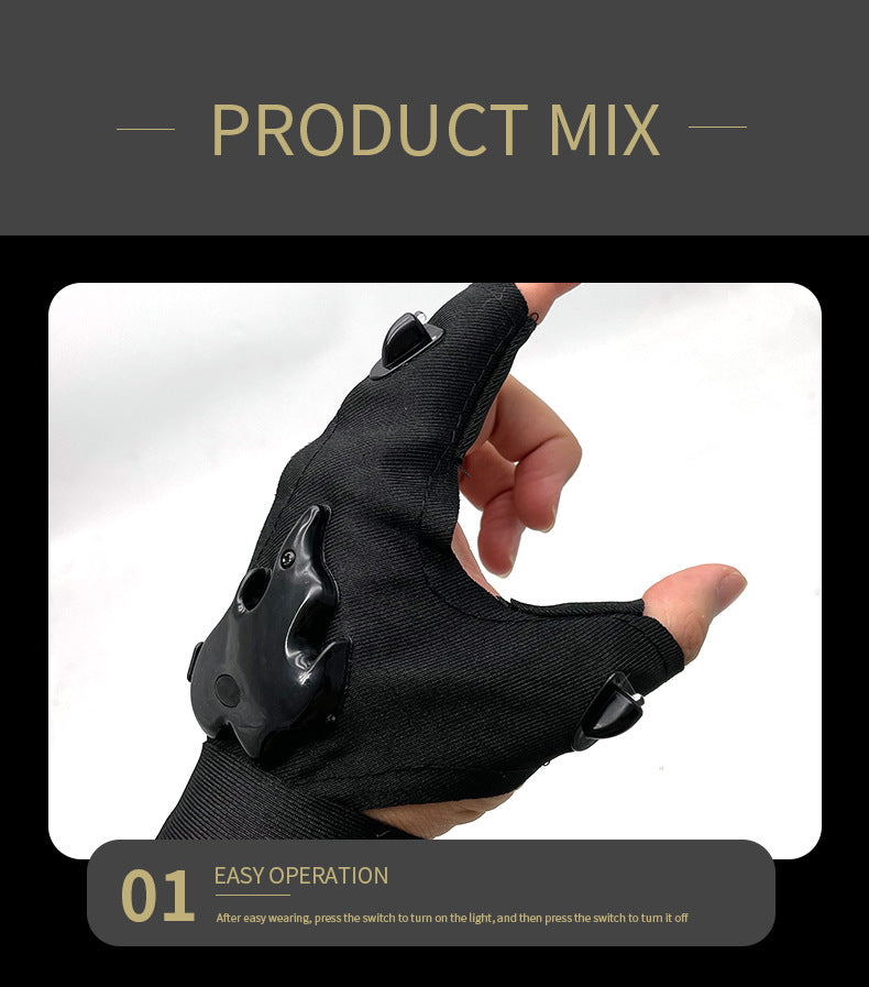 Led Light Charging Fishing Gloves High Elastic Non-slip Rusoft Innovation