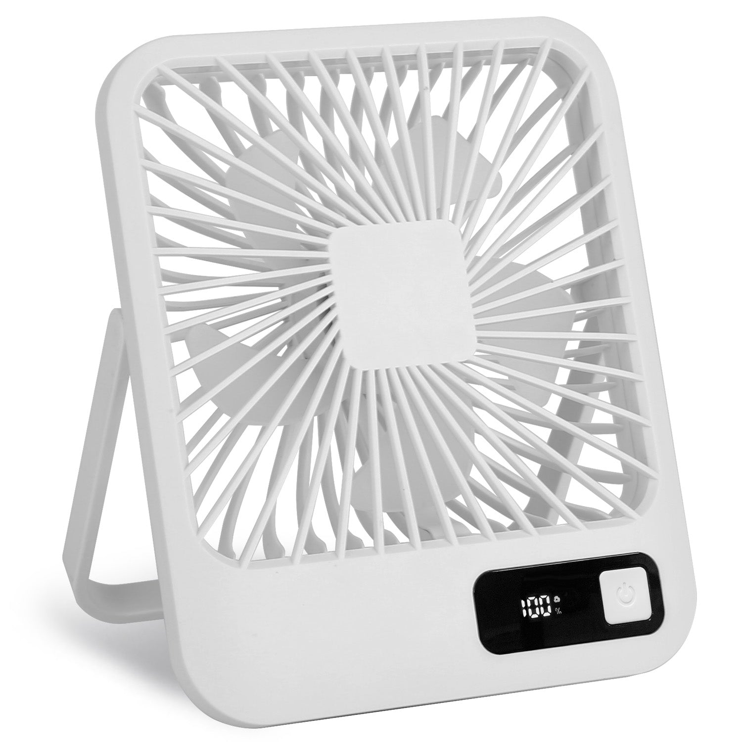 3 Colors Options -- 1Pc Mini Desktop Cooling Fan Rechargeable Battery Powered Personal Fan Speed Adjustment Strong Airflow Quiet Travel Fan With LCD Display For Home Office Travel Rusoft Innovation