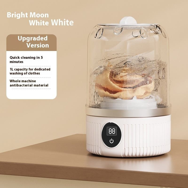 Mini Lavadora Portátil Beige – Recargable e Inalámbrica para Ropa Interior, Calcetines y Sujetadores Rusoft Innovation