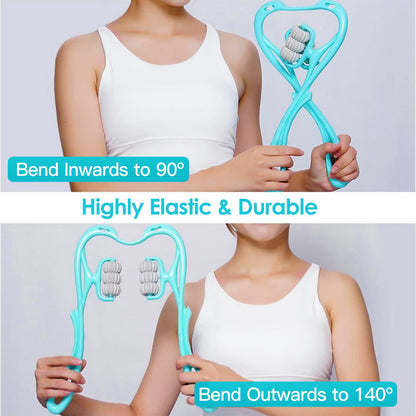 Masajeador de Cuello con 6 Rodillos 360° – Alivio Instantáneo Rusoft Innovation