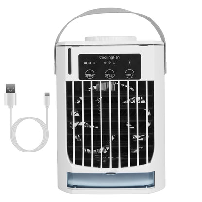 Portable Air Conditioner Fan Evaporative Humidifier 3 Speed Spray Personal Cold Mist Air Cooler Desk Table Fan Water Tank Night Light Adjustable Angel Room Home Office Rusoft Innovation