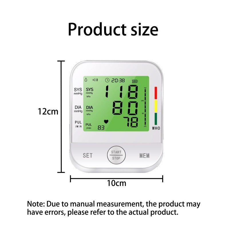 Home Arm Blood Pressure Monitor With Large Arm Cuff, Voice Announcement, Three-color Backlight And Large Display Rusoft Innovation