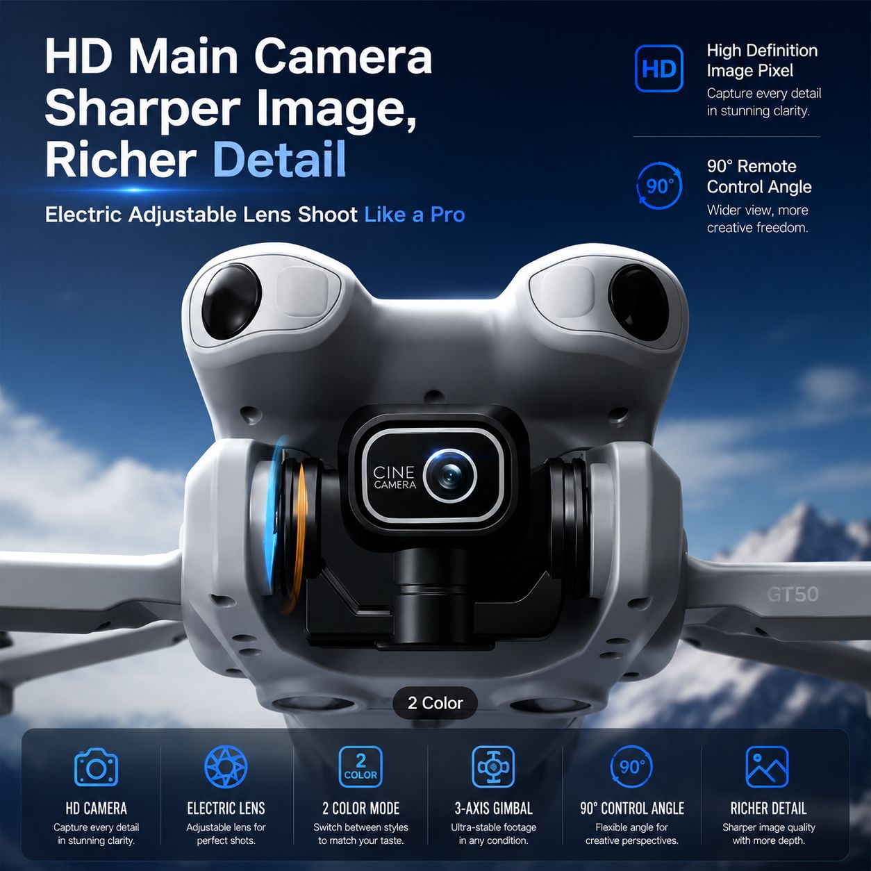 GT50 4K AI Camera Drone with HD Screen Controller Rusoft Innovation